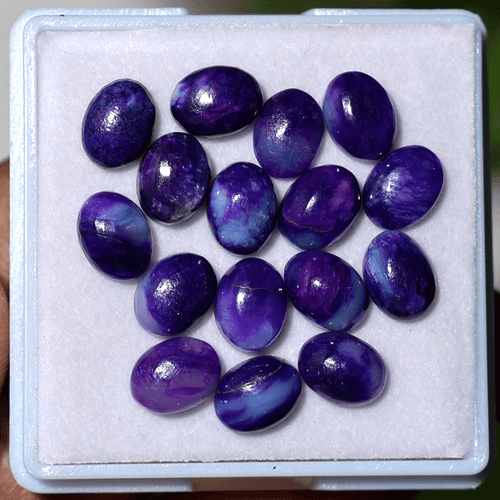 Tenebrescente ~ 16 piezas Hackmanita Natural 8x6mm Cabujón Ovalado Piedras Preciosas Calibradas - Imagen 7 de 11