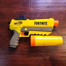 Nerf Fortnite Sp-L Elite SHHH Dart Blaster Yellow Replica Pistol Gun w/ Silencer