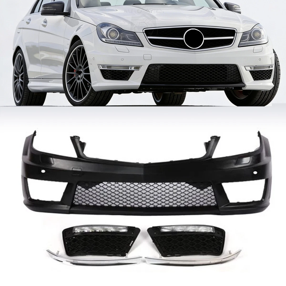 Pare-chocs Avant Style C63 AMG Pour Mercedes W204 (2007-2011) - Performance - Neuf