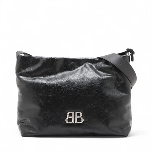 Balenciaga Monaco Small Leather Shoulder bag Black 804150