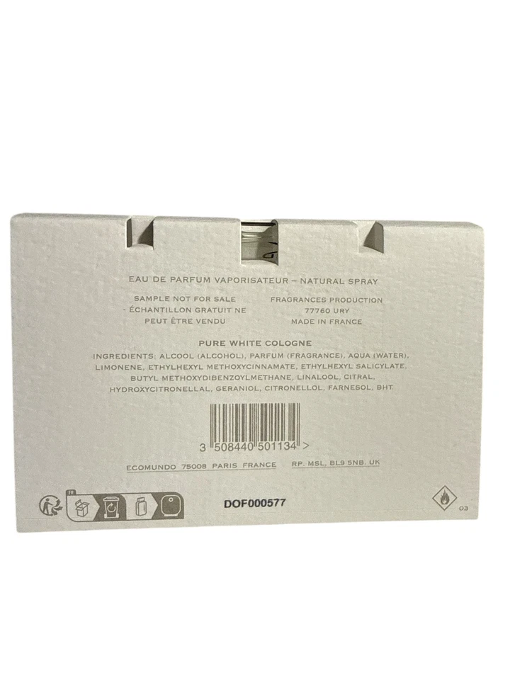 1 frasco CREED PURE WHITE COLOGNE para unisex 0,08 oz 2,5 ml eau de parfum spray NUEVO Foto 3 de 4