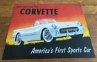 Vintage Replica Tin Metal Sign 1953 Corvette. GM Licensed. 12.5"x16" Man Cave