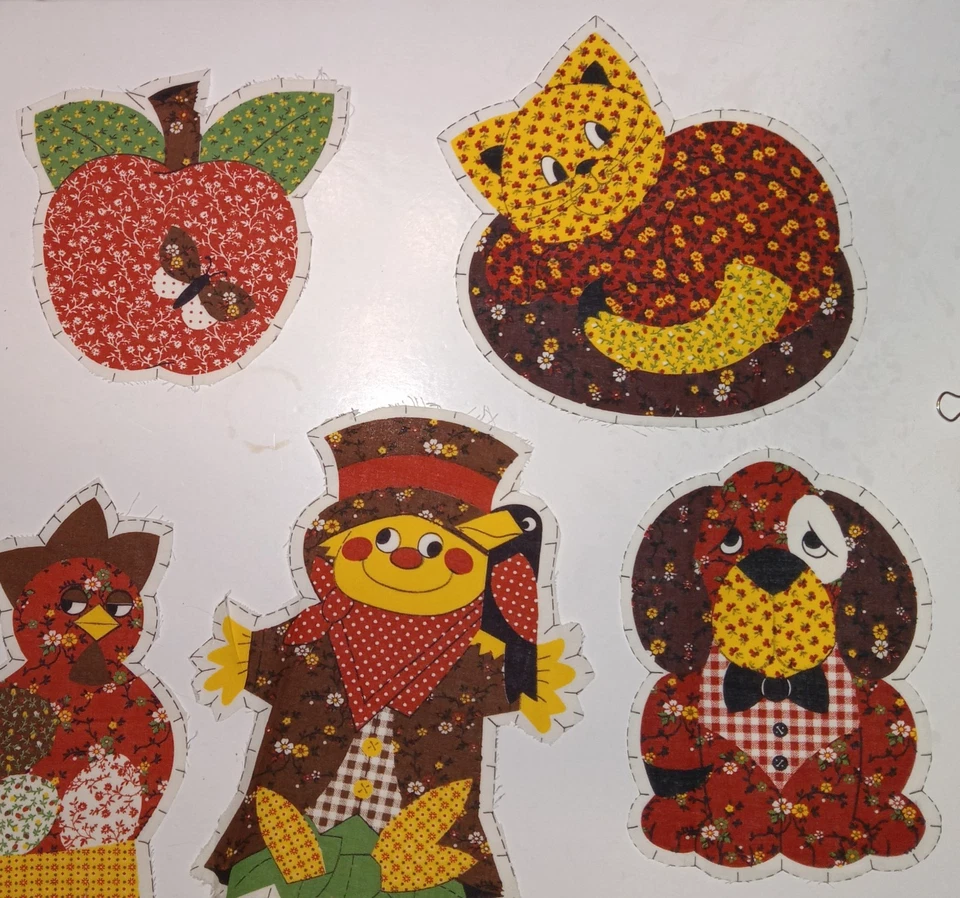 Vintage ~ Cranston ~ Browns ~"Barnyard" Appliques (10) ~ Cotton Fabric ~ READ - Image 2 of 4