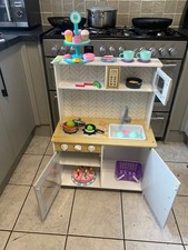 Toy Wooden Kitchen with food and accessories