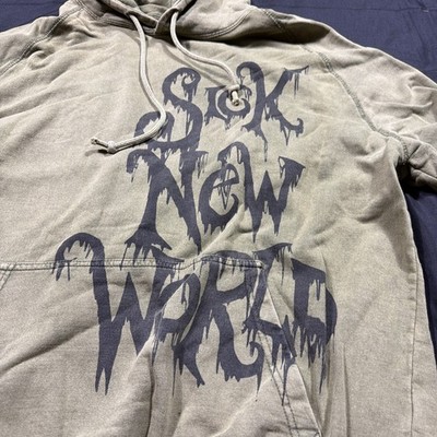 Sick New World Festival Hoodie Men's Xl Green Overdyed Raglan Korn
