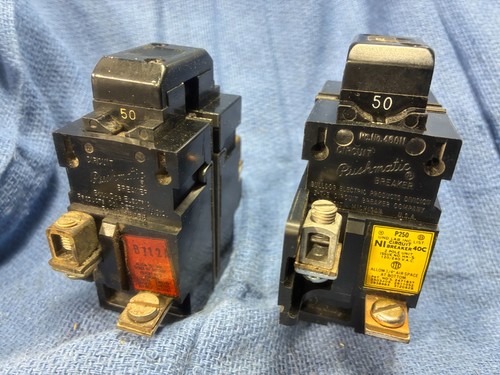 1 ..ONLY......50 Amp PUSHMATIC P250 ITE Bulldog 2 Pole Circuit Breaker