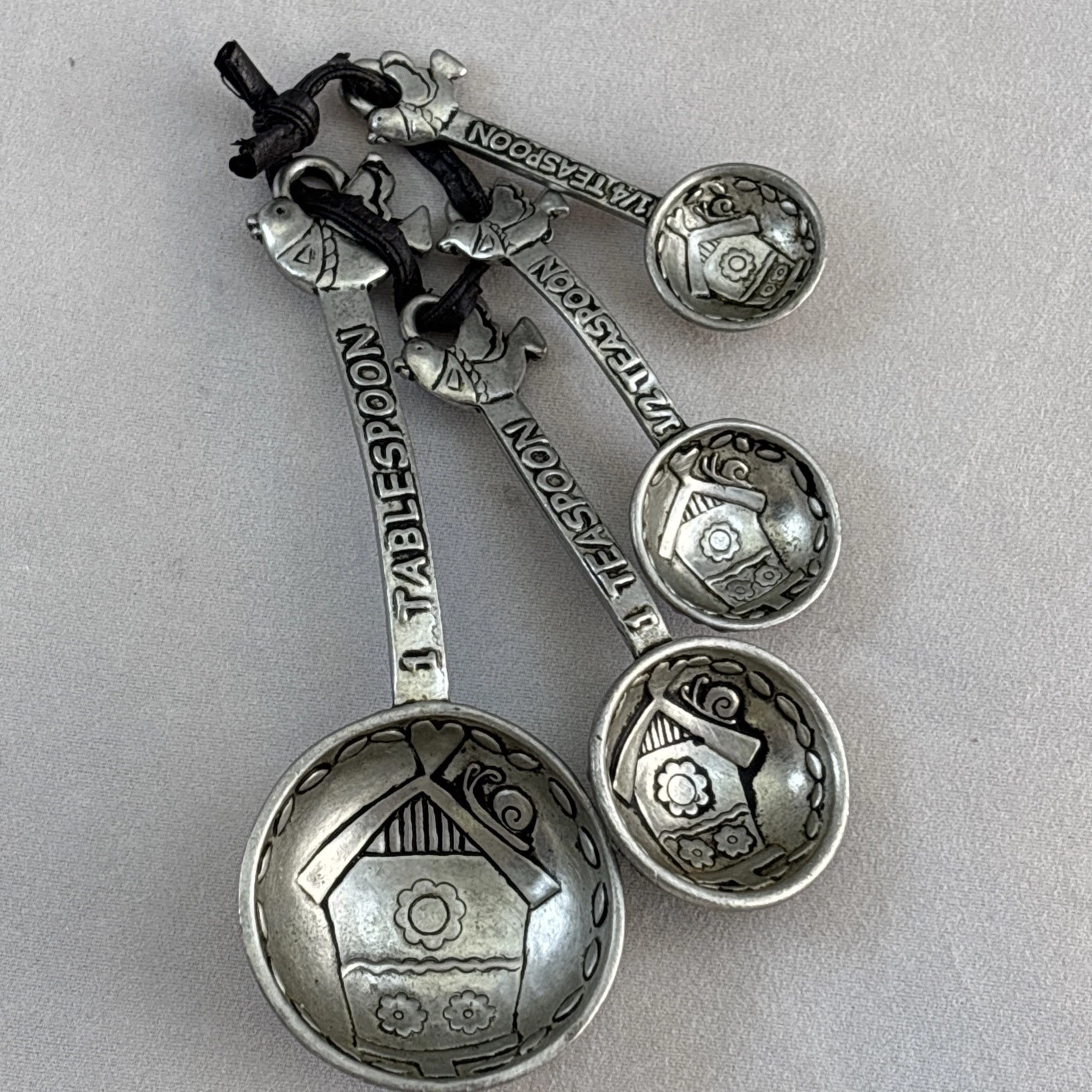 Ganz Metal Bird,Birdhouse Measuring Spoons Set Of 4 Vintage Farmhouse Retro