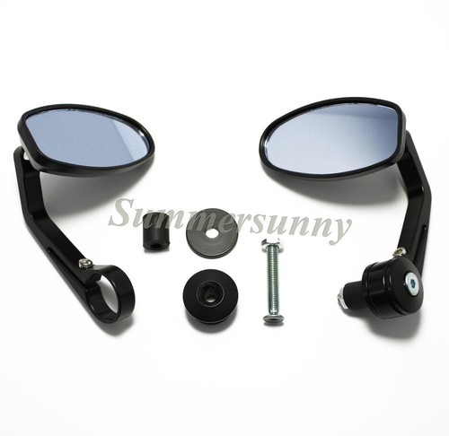 Espejos retrovisores laterales redondos de manillar CNC universal para motocicleta de 7/8" con extremo de barra - Imagen 4 de 11