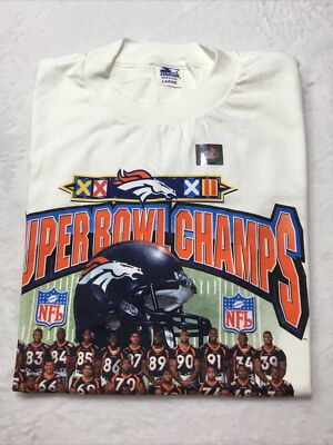 XXXII NFL Super Bowl Champions Denver Broncos Team T-Shirt Size L