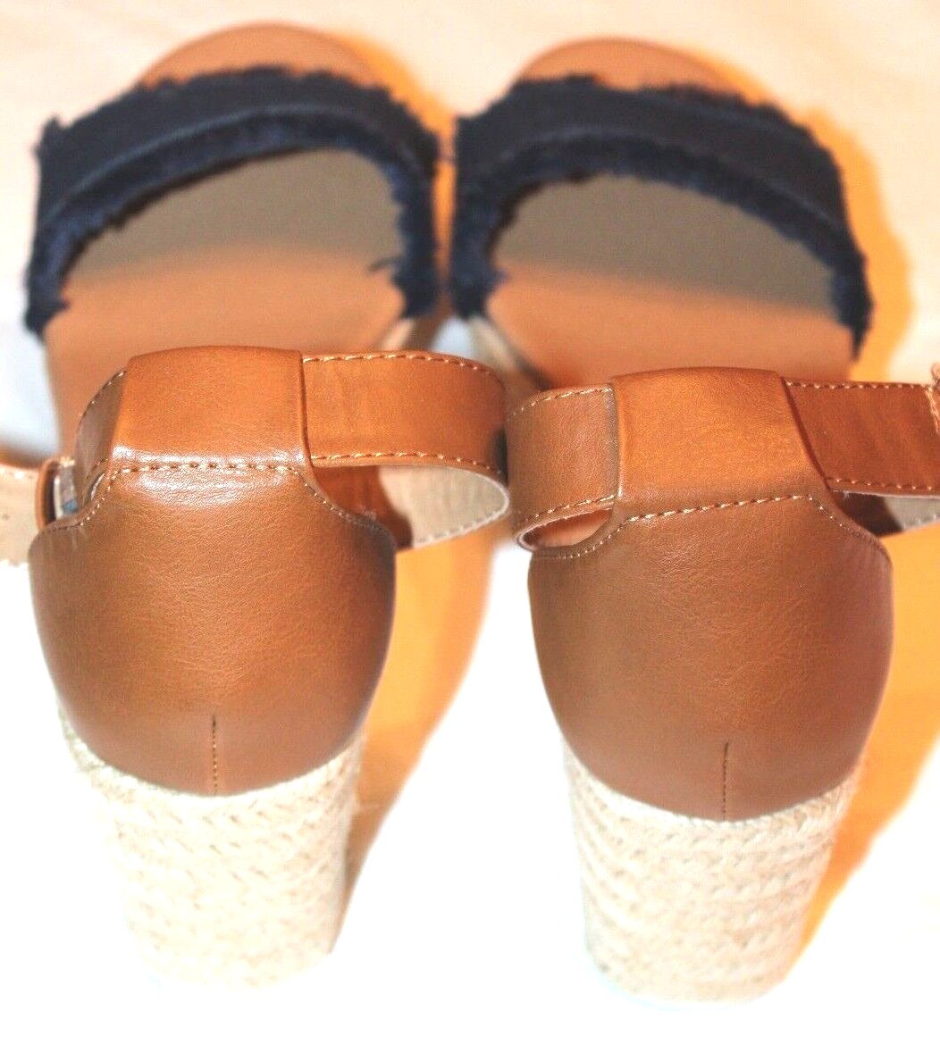 Brash | Shoes | Brash Us 7 Wedge Heel Sandals Brown Blue  Brash Denim and Tan Wedge Sandals main image 1