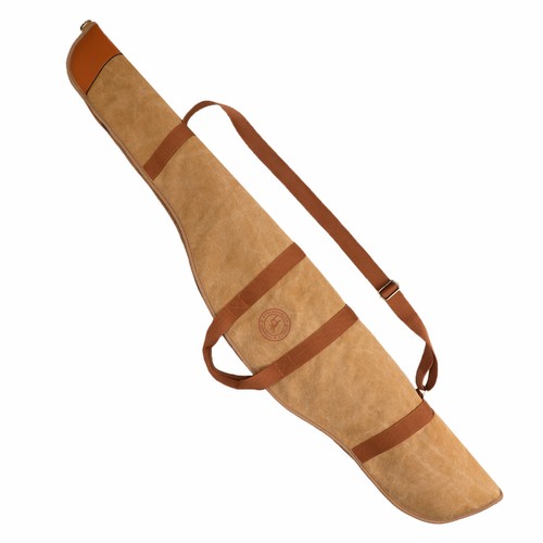 Tourbon Rifle Case Scoped Carry Gun Slip Bag Tactical Canvas Leather 52" Brown - Picture 22 of 24