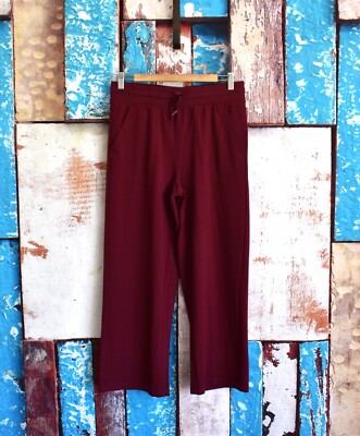 Women's Athletic Works Core Knit Pant Relaxed Fit SMALL Merlot Wine NEW