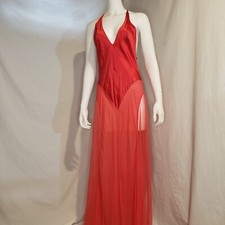 Victoria's Secret Silk Satin Long Nightgown Slip Large Red Dress