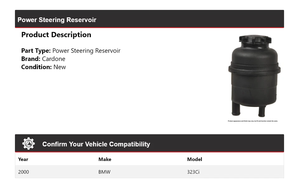 Depósito de dirección asistida Cardone para BMW 323Ci 2000 Foto 2 de 4
