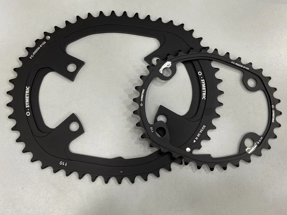 Osymetric Aluminum BCD 110mmx4Bolt Chainring Set - For Shimano 9200/8100 - Image 2 of 4