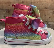 NEW Jojo Siwa Pink Siwa Bow Shoes Rainbow High Tops Size 3