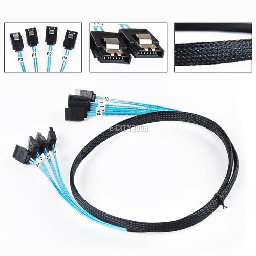 Dual 4 SATA 7 Pin 1M Data cable For SATA III 6Gbps High Speed PC or Hard Drive - Picture 6 of 6