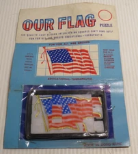 SEALED AMERICAN FLAG OUR FLAG SLIDING PUZZLE DIME STORE TOY UNPUNCHED HONG KONG