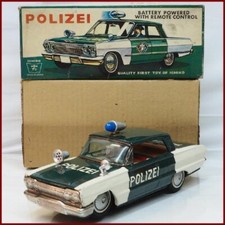 Ichiko POLIZEI police car white green small remote control missing tin toy car b