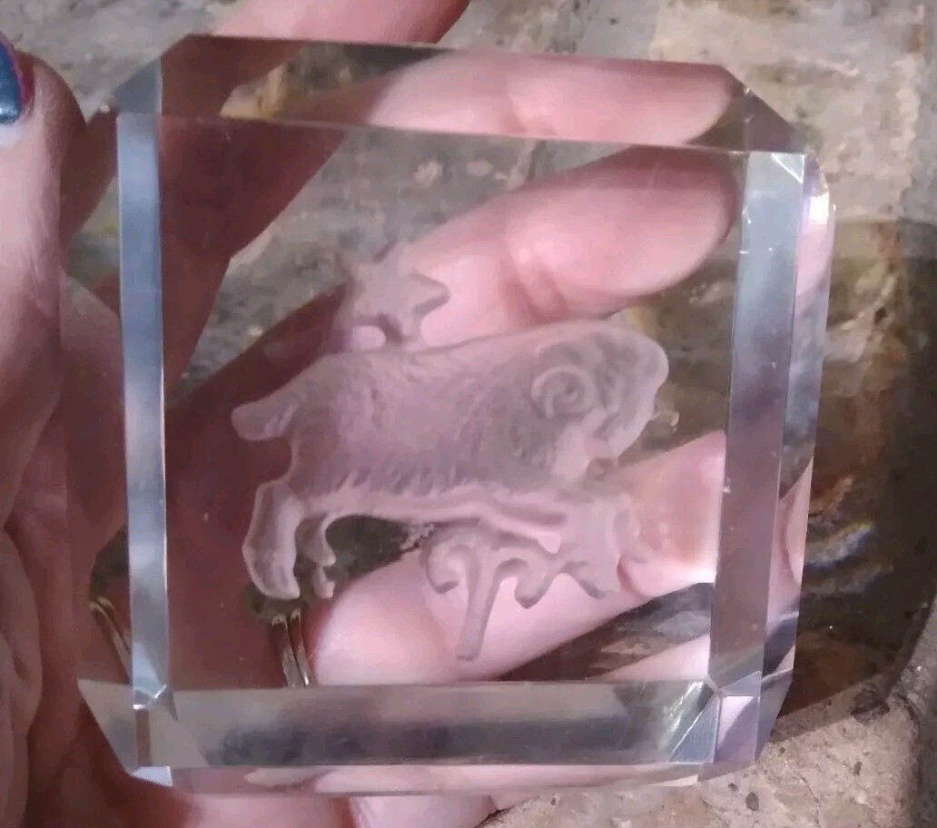 Pisapapeles Cristal Transparente Aries El Carnero Horiscopio Decoración del Hogar Astrología