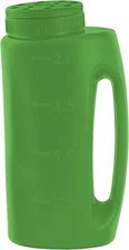 Superio Salt, Seed, and Fertilizer Spreader, Handheld Shaker, 2 Liter, Green