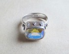 925 Sterling Silver Iridescent Angel Quartz? Gemstone Ring 7.5 Grams Sz 6.5 — photo 8