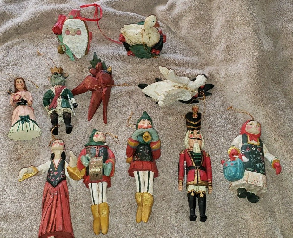 11 Vtg House of Hatten 12 Days of Christmas Ornaments Denise Calla