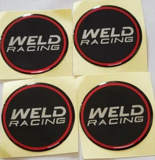 4x WELD RACING 601-3010 EMBLEM LOGO WHEEL RIM HUB CENTER CAP STICKERS 2'' /50mm