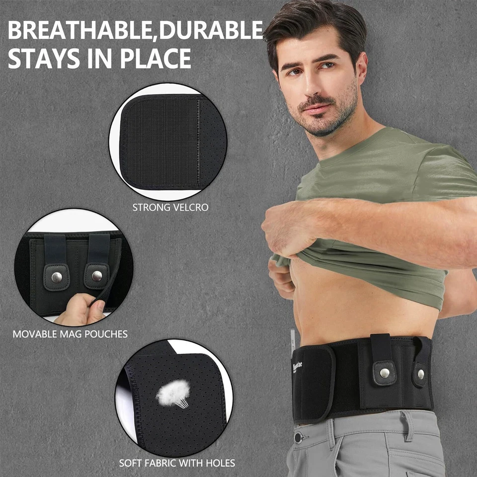 Belly Band Holster for Concealed Carry  Gun Holster for Women and Men Size S M L - Image 3 of 4
