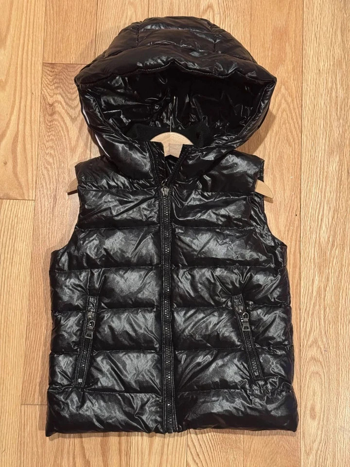 Jaqueta colete acolchoado preta sem marca crianças meninos meninas tamanho 6Y - Imagem 3 de 4