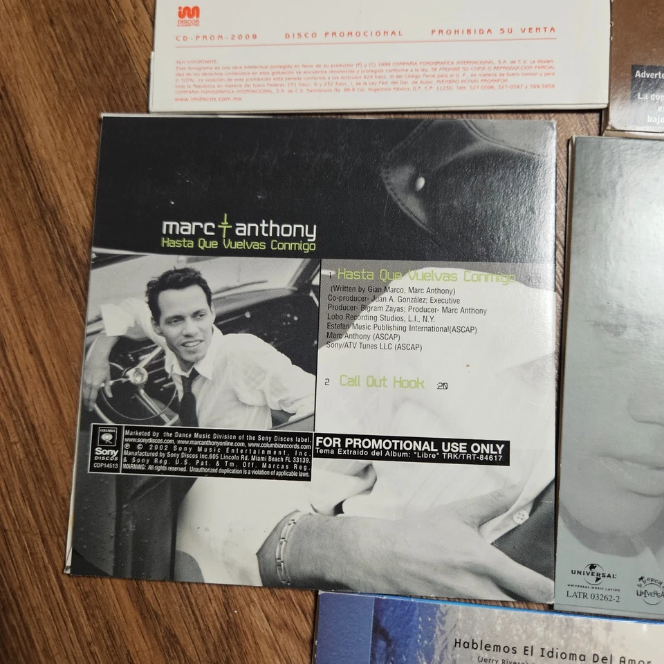Lot of 5 Latin Promo CD Singles - Marc Anthony, Danielito el Bachiller and More Foto 3 de 4