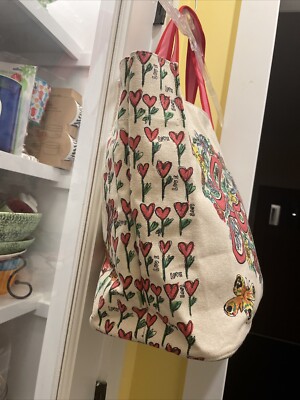 Brighton 2018 Love Tweet Large Canvas Tote Bag Bird Butterfly