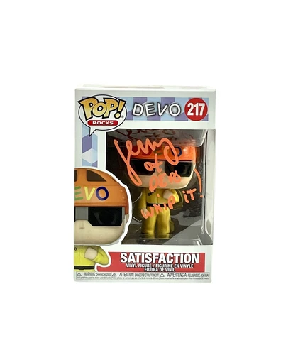 Devo Rare Signed Autographed Funko Pop Gerald Casale Satisfaction Version JSA