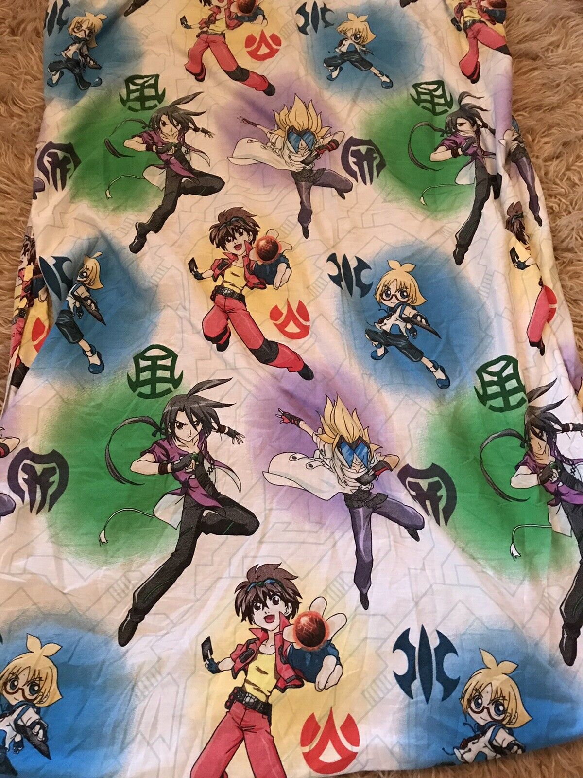 Rare BAKUGAN Anime Twin or Full Bed Reversible Comforter Blanket! 66 x 85