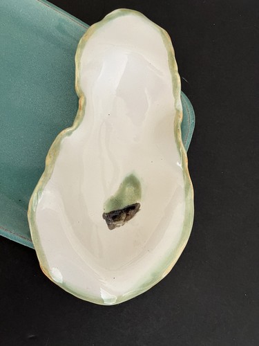 Studio Art Pottery Oysteria Oyster Shell Clay Tray New Orleans 2014 17" - Picture 2 of 4