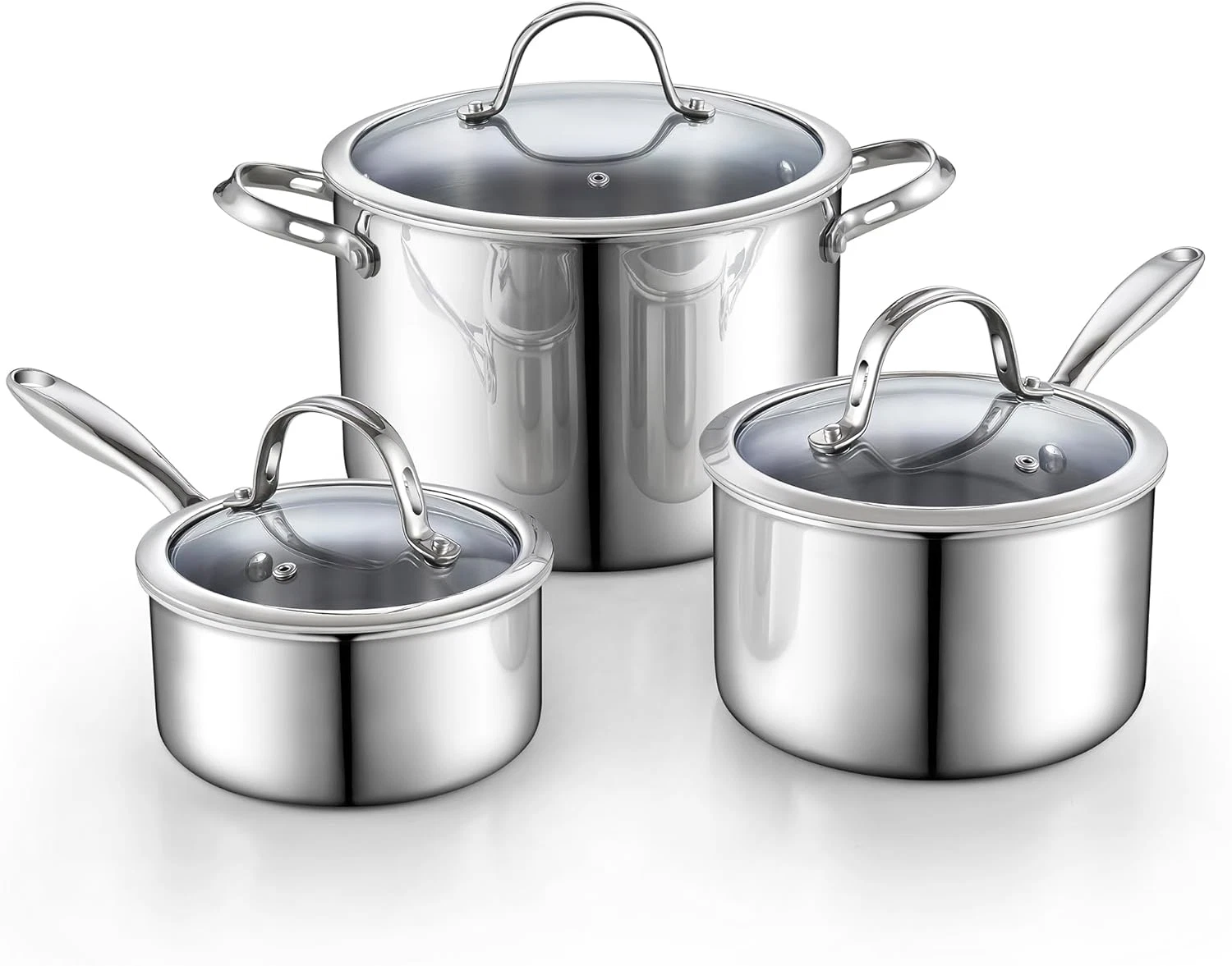 Premium Stainless Steel 6-Piece Induction Cookware Set - Multi-Ply Clad
Opens in a new window or tab