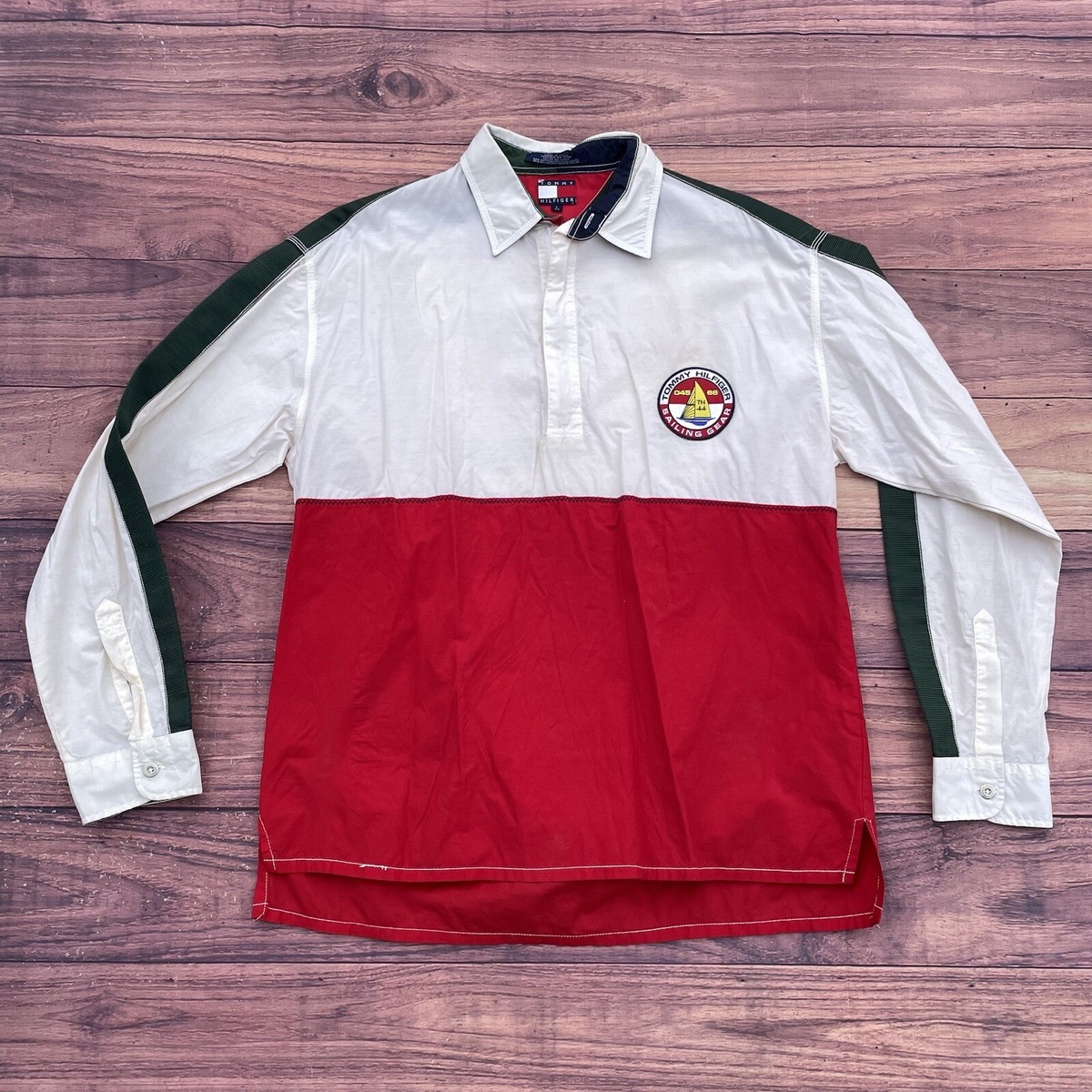 Vintage Tommy Hilfiger Sailing Gear Pullover 1/4 Zip Shirt 90s 