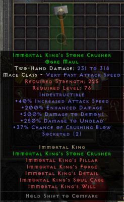 d2r hc Immortal Kings Maul hardcore PC/xbox/PSN