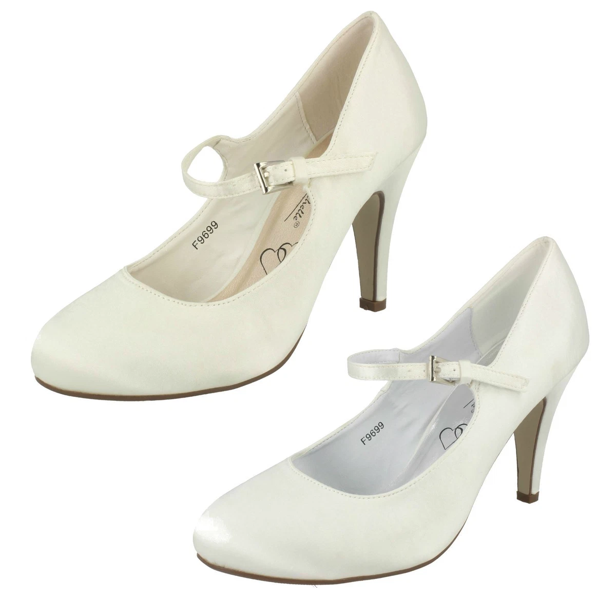 Sandales Anne Michelle Blanches Talon Haut - Taille US 7, Neuves Avec Emballage