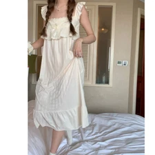 Women Girls Ruffle Sleepwear Sling Nightdress Nighties Lolita Suits Pajamas