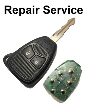Reparatur Service für Chrysler Jeep Dodge 2 Tasten Fernbedienung Schlüsselanhänger Aufarbeitung