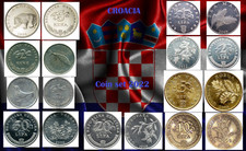 Croatia coin set 2022 All 1 2 5 10 20 50 Lipa Kuna Marten Bear Tuna bird animal