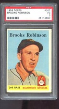 1958 Topps #307 Brooks Robinson PSA 3 Graded Baseball Card MLB Baltimore Orioles