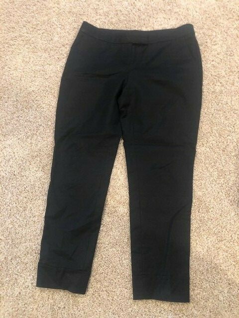 Willi Smith Capri Black Cuff Pants Size 8 Regular Cotton Blend