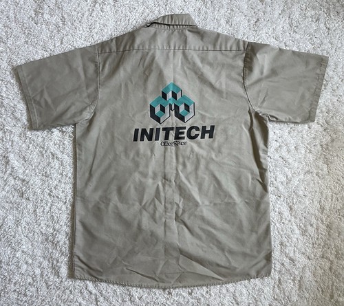 Vintage Office Space Initech "Work Sucks" Men's Work Shirt Red Kap Y2K VTG sz L - 第 7/8 張圖片