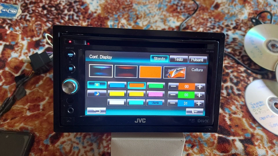 autoradio 2 din jvc kw-av50 dvd cd usb aux 3 rca frontali estraib 50x4 crossover - Immagine 4 di 4