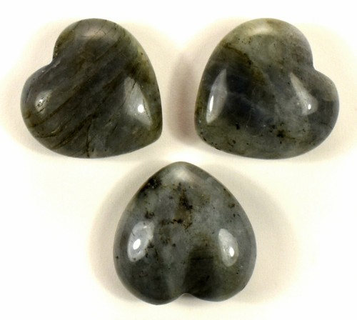 Paar 29 mm Labradorit Puffy Herzen Feldspat Kristall Mineralien - Madagaskar (2 Stück) - Bild 7 von 10