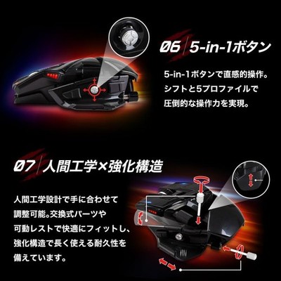Mad Catz M.M.O. 7+ Gaming Mouse 21 Buttons Wireless Wired 26000