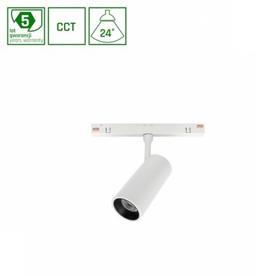 LED SYSTEM Shift Spot 6W 48V 24° Stromschienenstrahler 555lm weiß 2700-4000K CCT