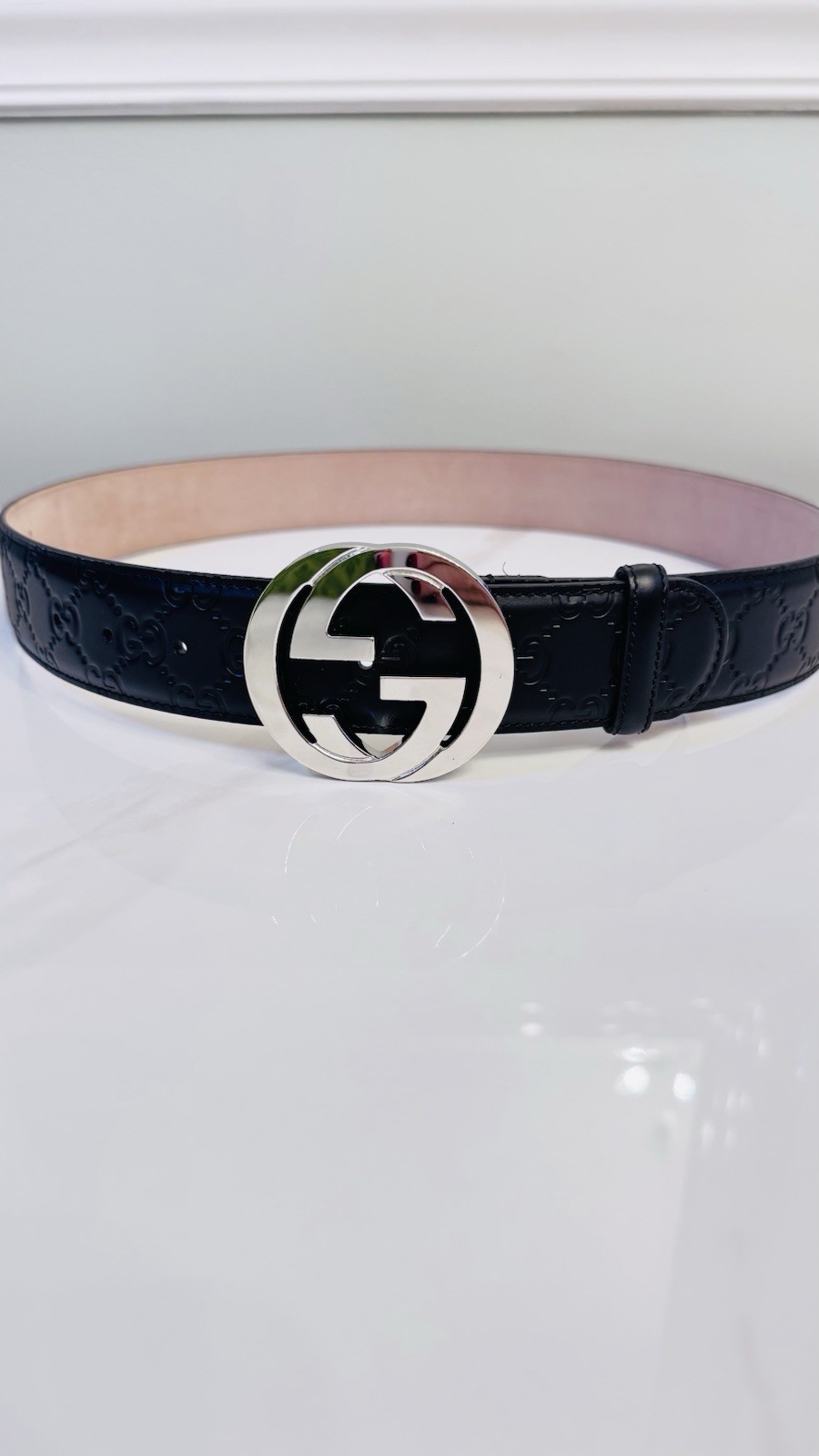 AUTHENTIC GG Supreme Black Interlocking GUCCI BEL… - image 2